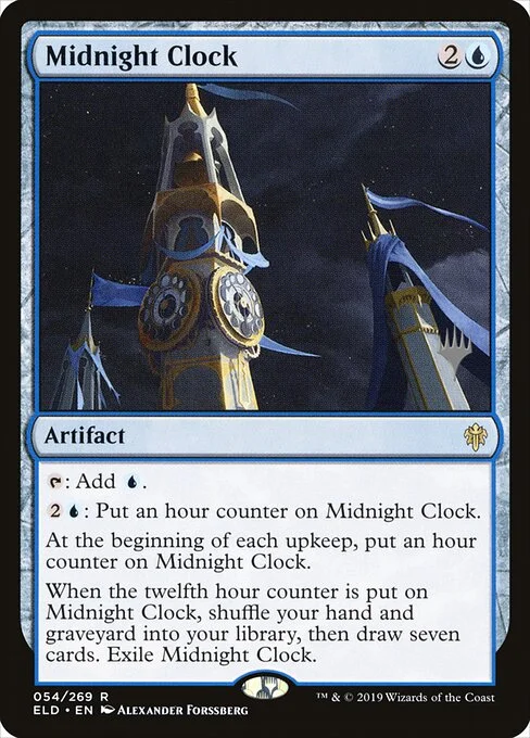 Midnight Clock, carta Magic di tipo Artifact illustrata da Alexander Forssberg