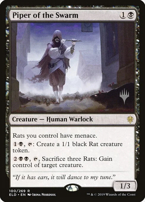 Piper of the Swarm, carta Magic di tipo Creature — Human Warlock illustrata da Irina Nordsol