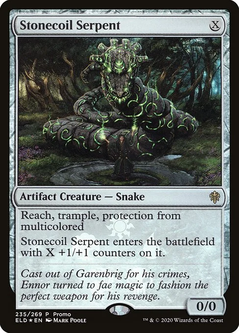 Stonecoil Serpent, carta Magic di tipo Artifact Creature — Snake illustrata da Mark Poole