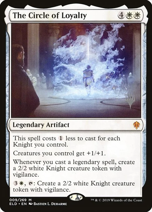 The Circle of Loyalty, carta Magic di tipo Legendary Artifact illustrata da Bastien L. Deharme
