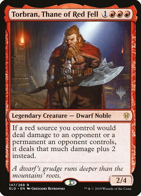 Torbran, Thane of Red Fell, carta Magic di tipo Legendary Creature — Dwarf Noble illustrata da Grzegorz Rutkowski