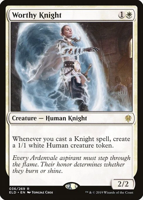 Worthy Knight, carta Magic di tipo Creature — Human Knight illustrata da Yongjae Choi