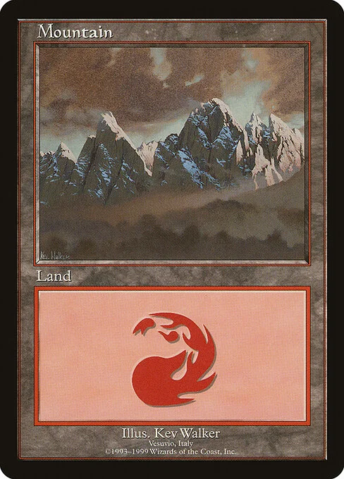 Mountain, carta Magic di tipo Basic Land — Mountain illustrata da Kev Walker