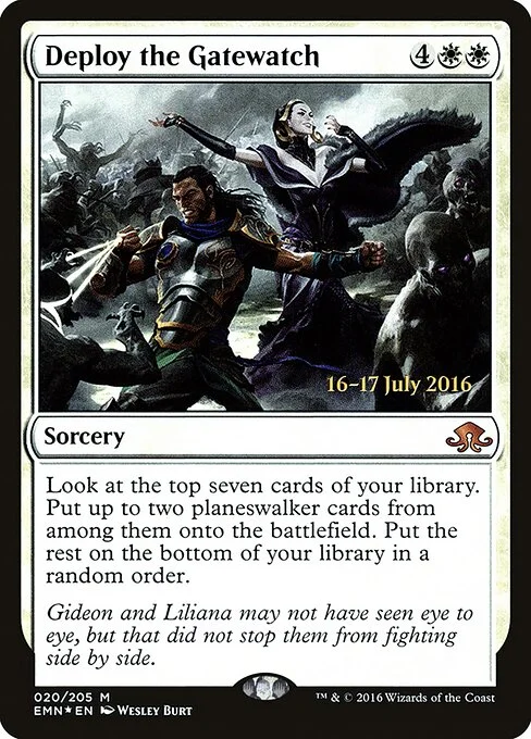 Deploy the Gatewatch, carta Magic di tipo Sorcery illustrata da Wesley Burt