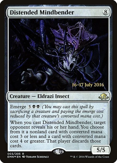 Distended Mindbender, carta Magic di tipo Creature — Eldrazi Insect illustrata da Yohann Schepacz