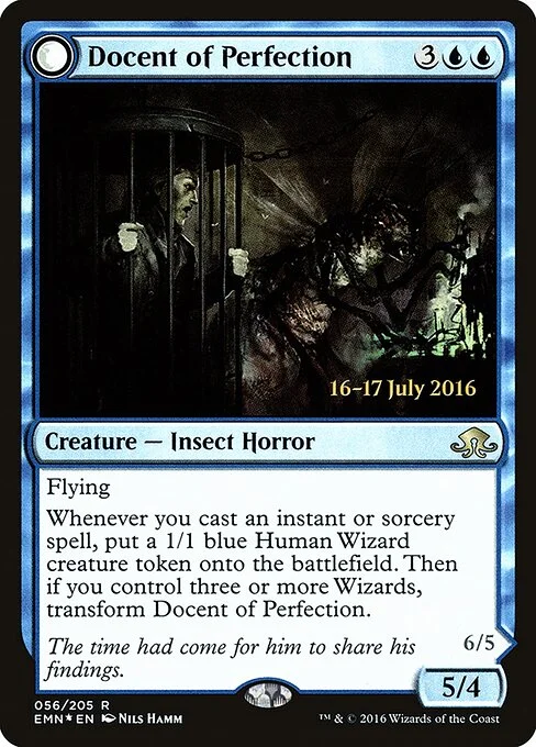 Docent of Perfection // Final Iteration, carta Magic di tipo Creature — Insect Horror // Creature — Eldrazi Insect illustrata da Nils Hamm