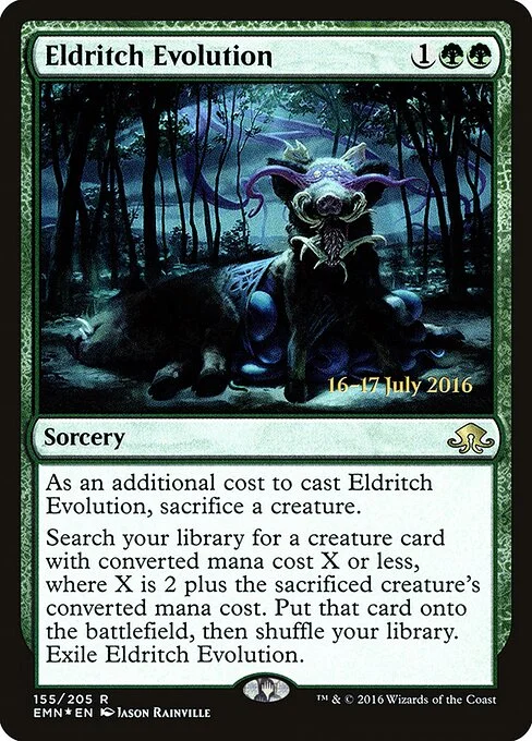 Eldritch Evolution, carta Magic di tipo Sorcery illustrata da Jason Rainville