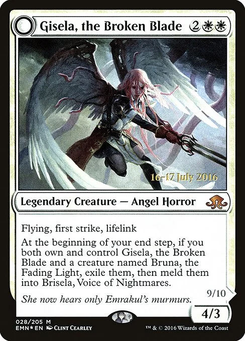 Gisela, the Broken Blade, carta Magic di tipo Legendary Creature — Angel Horror illustrata da Clint Cearley