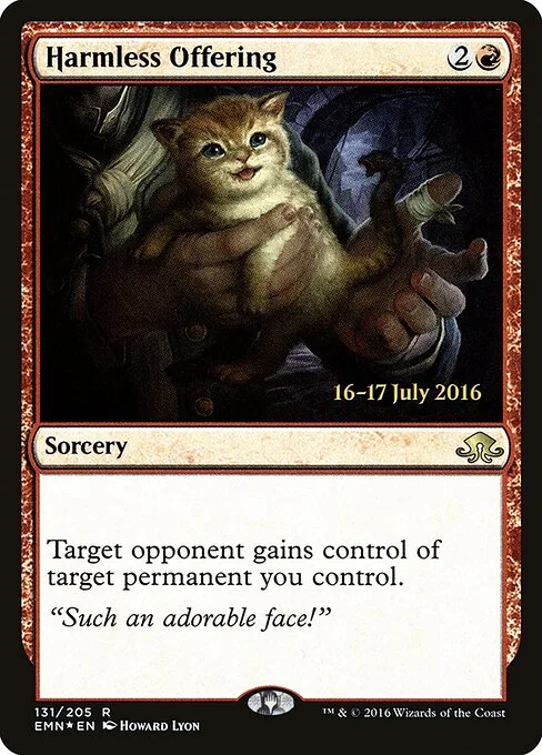 Harmless Offering, carta Magic di tipo Sorcery illustrata da Howard Lyon