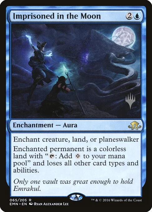Imprisoned in the Moon, carta Magic di tipo Enchantment — Aura illustrata da Ryan Alexander Lee