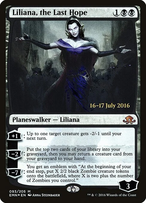 Liliana, the Last Hope, carta Magic di tipo Legendary Planeswalker — Liliana illustrata da Anna Steinbauer