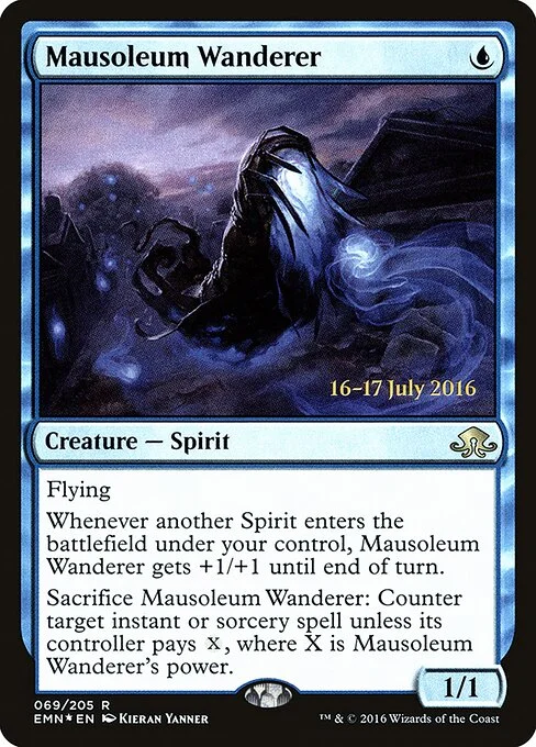 Mausoleum Wanderer, carta Magic di tipo Creature — Spirit illustrata da Kieran Yanner