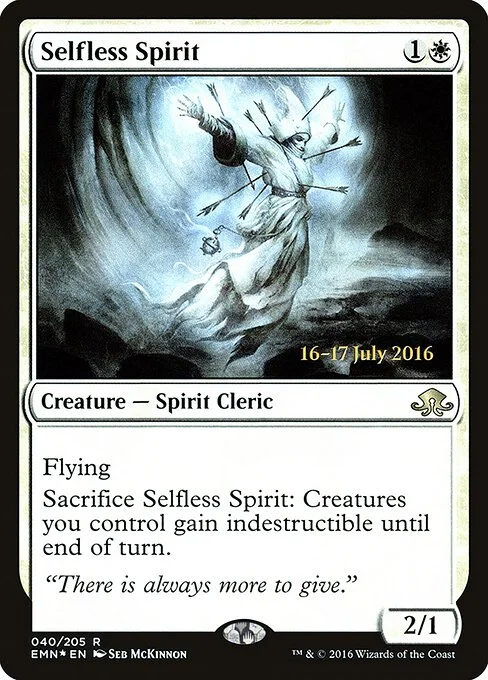 Selfless Spirit, carta Magic di tipo Creature — Spirit Cleric illustrata da Seb McKinnon