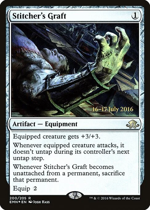 Stitcher's Graft, carta Magic di tipo Artifact — Equipment illustrata da Josh Hass