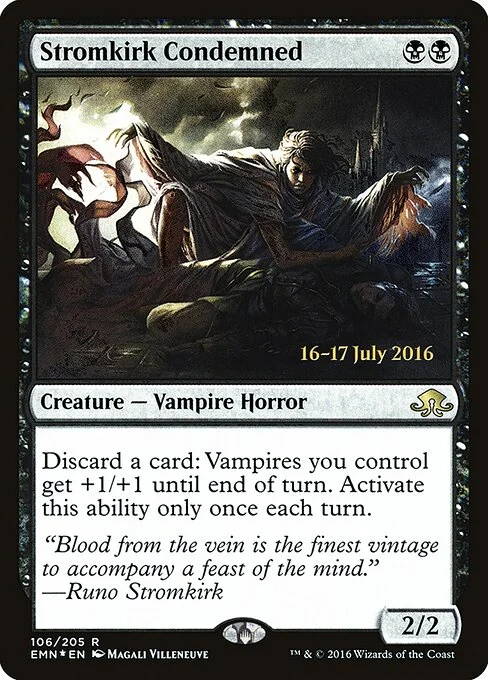 Stromkirk Condemned, carta Magic di tipo Creature — Vampire Horror illustrata da Magali Villeneuve