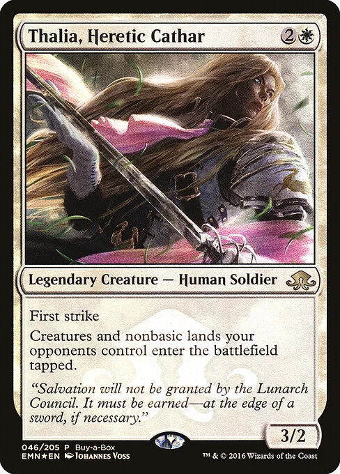 Thalia, Heretic Cathar, carta Magic di tipo Legendary Creature — Human Soldier illustrata da Johannes Voss