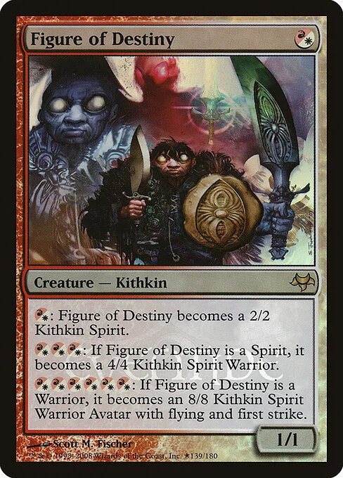 Figure of Destiny, carta Magic di tipo Creature — Kithkin illustrata da Scott M. Fischer
