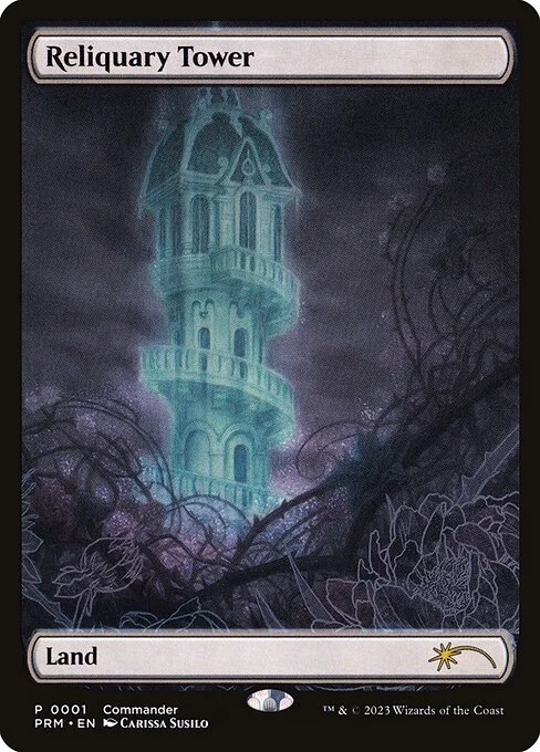 Reliquary Tower, carta Magic di tipo Land illustrata da Carissa Susilo