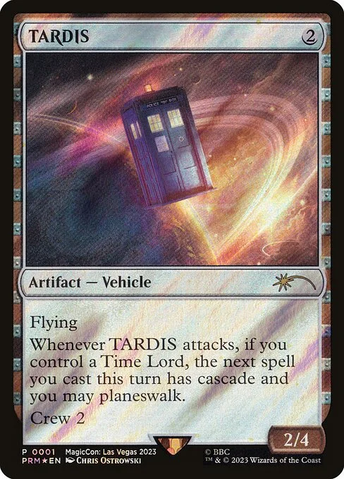 TARDIS, carta Magic di tipo Artifact — Vehicle illustrata da Chris Ostrowski