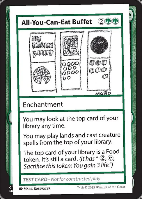 All-You-Can-Eat Buffet, carta Magic di tipo Enchantment illustrata da Mark Rosewater