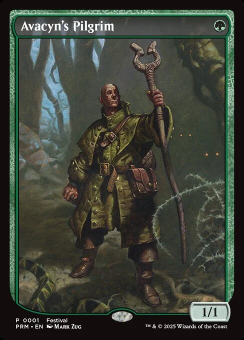 Avacyn's Pilgrim, carta Magic di tipo Creature — Human Monk illustrata da Mark Zug
