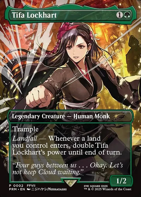 Tifa Lockhart, carta Magic di tipo Legendary Creature — Human Monk illustrata da Nijihayashi