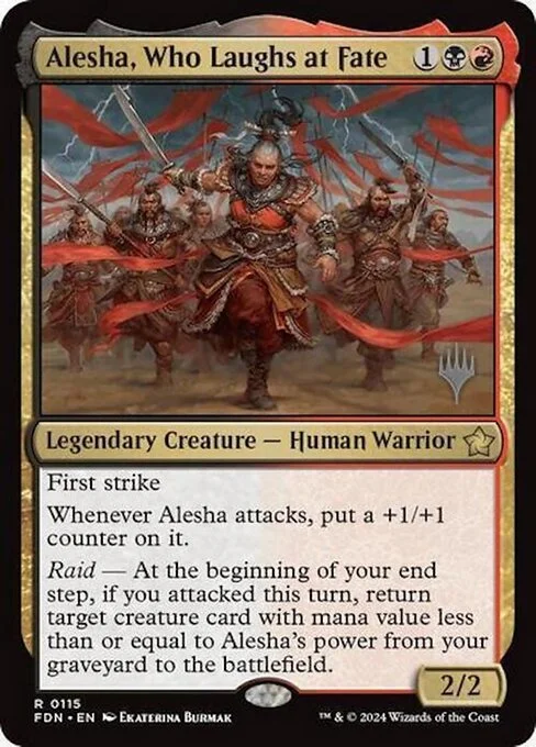 Alesha, Who Laughs at Fate, carta Magic di tipo Legendary Creature — Human Warrior illustrata da Ekaterina Burmak