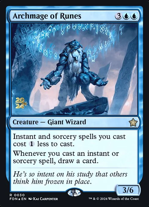 Archmage of Runes, carta Magic di tipo Creature — Giant Wizard illustrata da Kai Carpenter