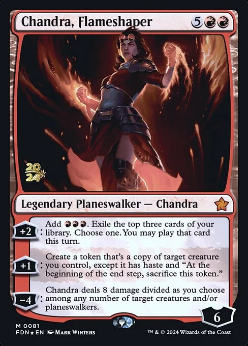 Chandra, Flameshaper, carta Magic di tipo Legendary Planeswalker — Chandra illustrata da Mark Winters
