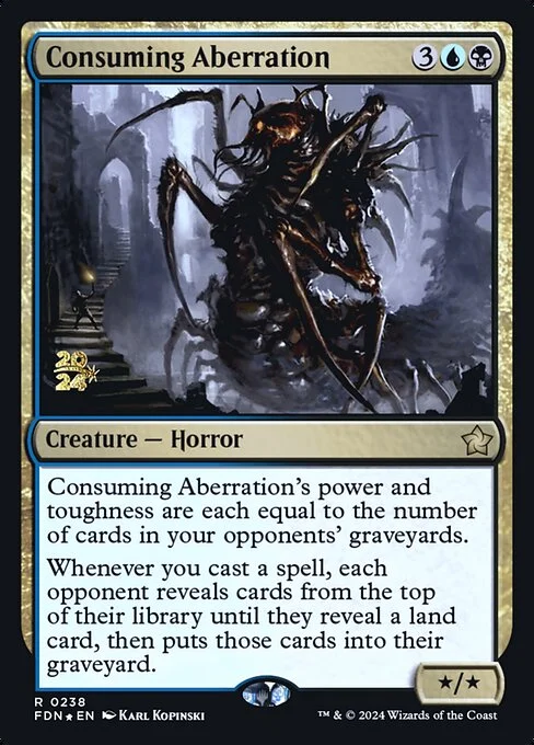 Consuming Aberration, carta Magic di tipo Creature — Horror illustrata da Karl Kopinski