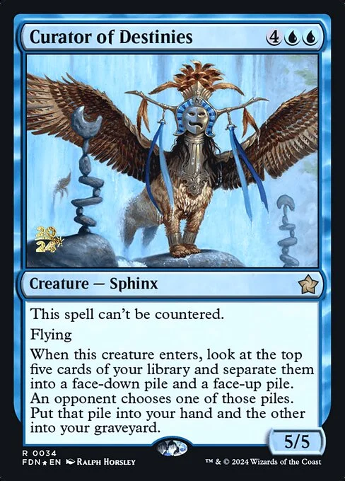 Curator of Destinies, carta Magic di tipo Creature — Sphinx illustrata da Ralph Horsley