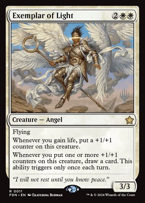 Exemplar of Light, carta Magic di tipo Creature — Angel illustrata da Ekaterina Burmak