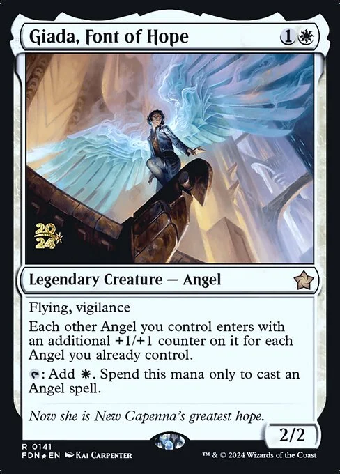 Giada, Font of Hope, carta Magic di tipo Legendary Creature — Angel illustrata da Kai Carpenter