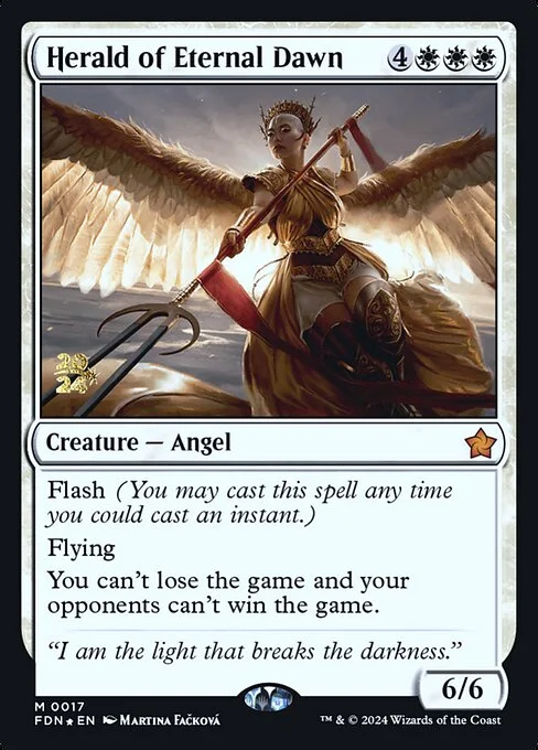 Herald of Eternal Dawn, carta Magic di tipo Creature — Angel illustrata da Martina Fačková
