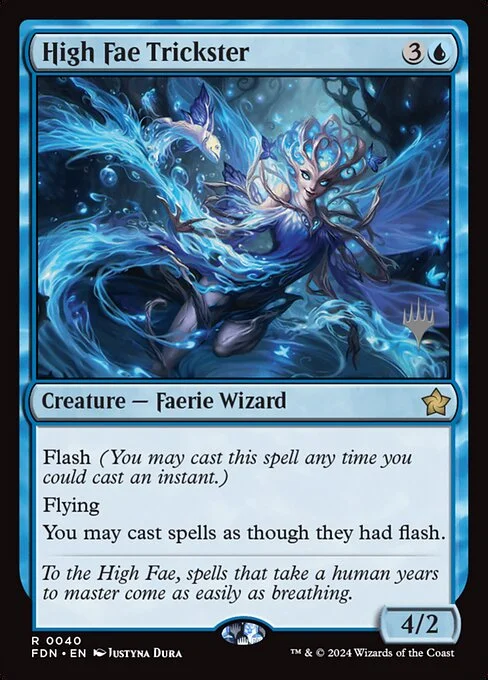High Fae Trickster, carta Magic di tipo Creature — Faerie Wizard illustrata da Justyna Dura