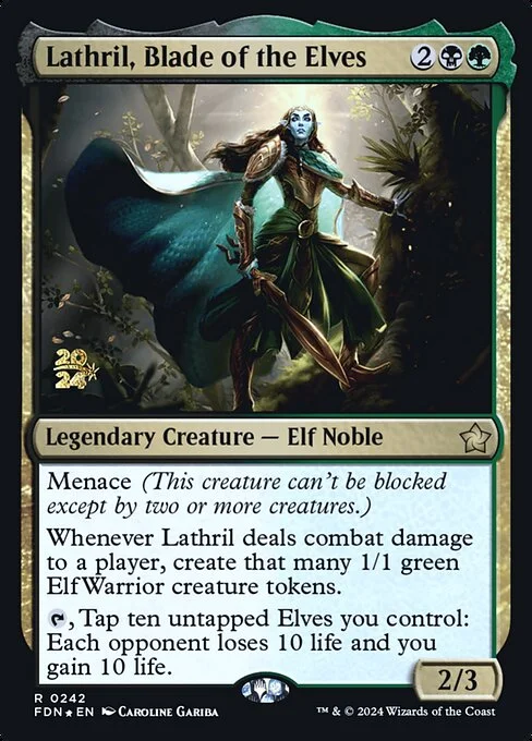Lathril, Blade of the Elves, carta Magic di tipo Legendary Creature — Elf Noble illustrata da Caroline Gariba