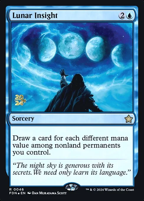Lunar Insight, carta Magic di tipo Sorcery illustrata da Dan Murayama Scott