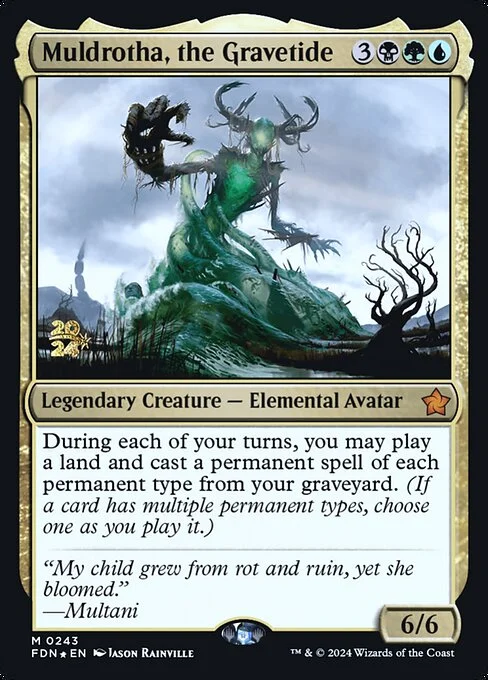 Muldrotha, the Gravetide, carta Magic di tipo Legendary Creature — Elemental Avatar illustrata da Jason Rainville