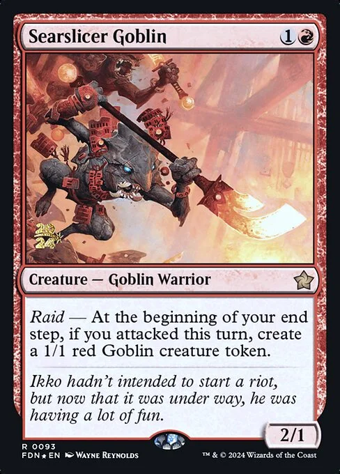 Searslicer Goblin, carta Magic di tipo Creature — Goblin Warrior illustrata da Wayne Reynolds