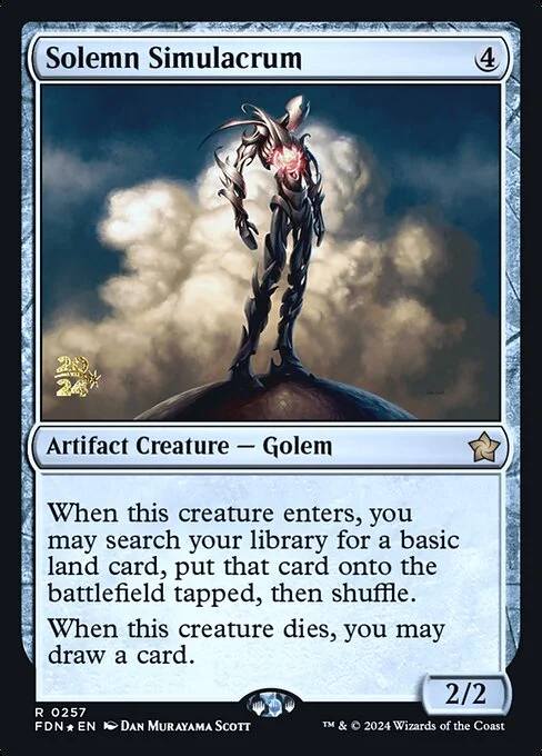 Solemn Simulacrum, carta Magic di tipo Artifact Creature — Golem illustrata da Dan Murayama Scott