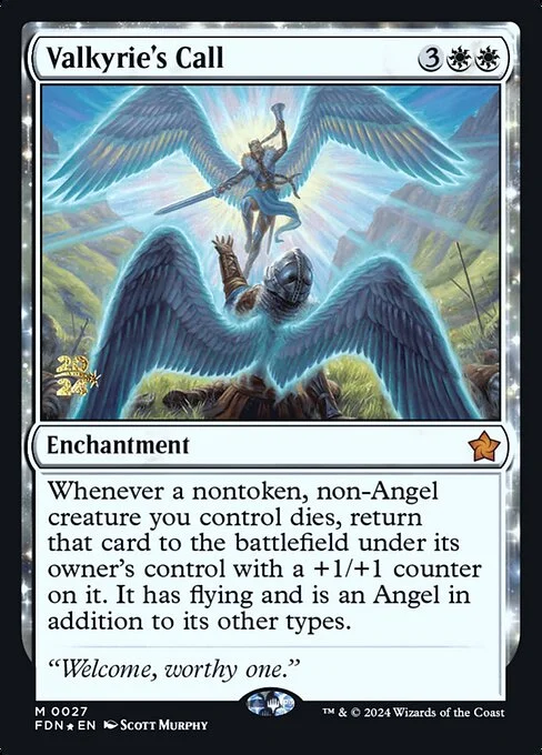 Valkyrie's Call, carta Magic di tipo Enchantment illustrata da Scott Murphy