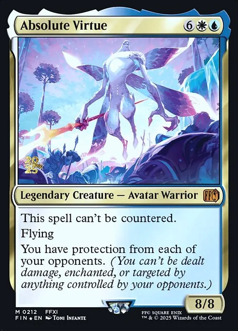 Absolute Virtue, carta Magic di tipo Legendary Creature — Avatar Warrior illustrata da Toni Infante