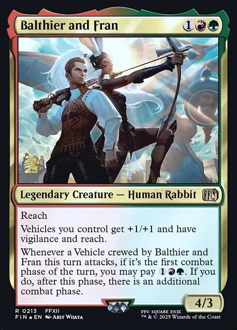 Balthier and Fran, carta Magic di tipo Legendary Creature — Human Rabbit illustrata da Arif Wijaya