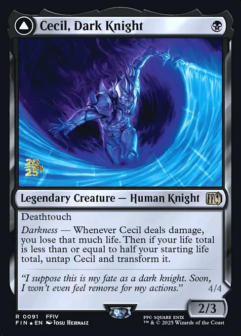 Cecil, Dark Knight // Cecil, Redeemed Paladin, carta Magic di tipo Legendary Creature — Human Knight // Legendary Creature — Human Knight illustrata da Josu Hernaiz
