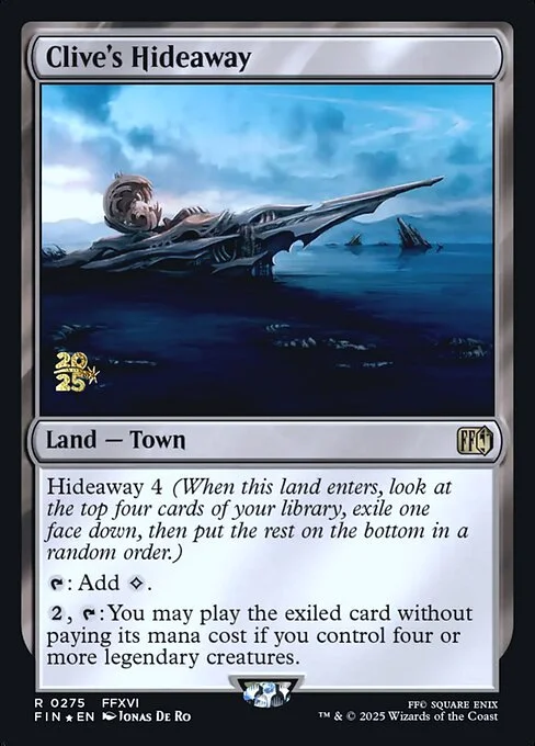 Clive's Hideaway, carta Magic di tipo Land — Town illustrata da Jonas De Ro