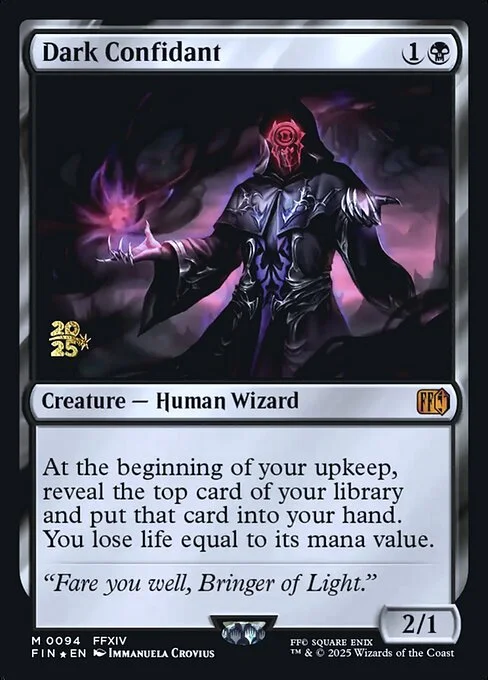 Dark Confidant, carta Magic di tipo Creature — Human Wizard illustrata da Immanuela Crovius