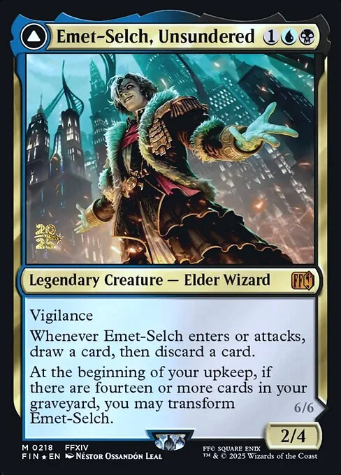 Emet-Selch, Unsundered // Hades, Sorcerer of Eld, carta Magic di tipo Legendary Creature — Elder Wizard // Legendary Creature — Avatar illustrata da Néstor Ossandón Leal