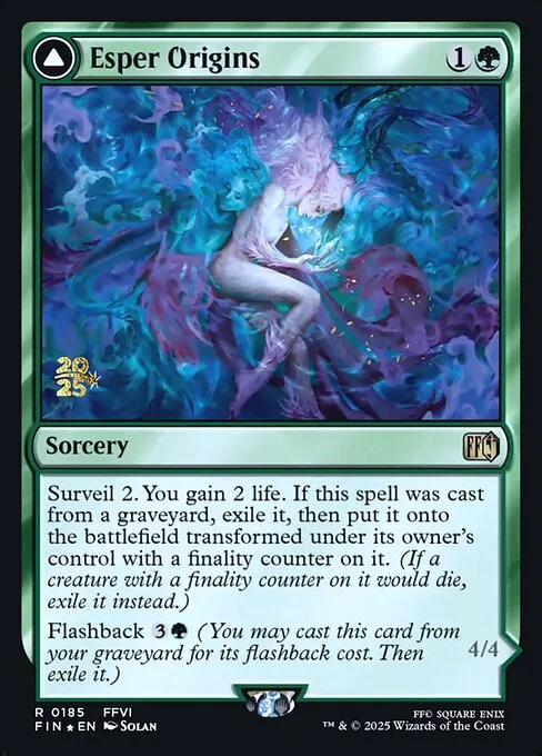 Esper Origins // Summon: Esper Maduin, carta Magic di tipo Sorcery // Enchantment Creature — Saga Elemental illustrata da Solan & Danciao