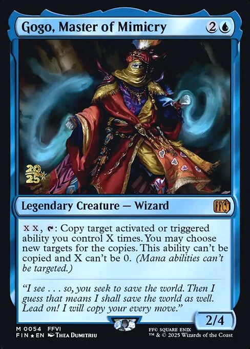 Gogo, Master of Mimicry, carta Magic di tipo Legendary Creature — Wizard illustrata da Thea Dumitriu