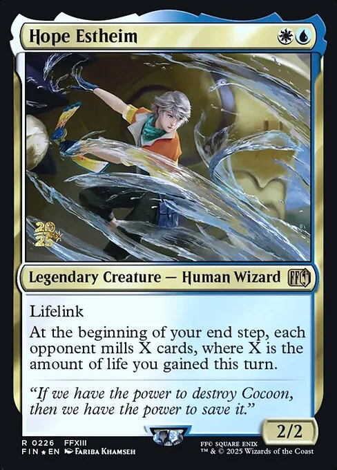 Hope Estheim, carta Magic di tipo Legendary Creature — Human Wizard illustrata da Fariba Khamseh